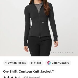 Figs Black On-Shift ContourKnit Jacket NWOT